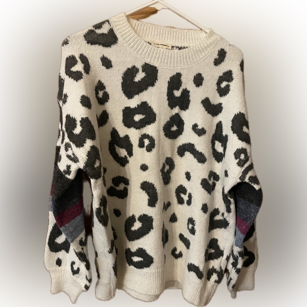 Eesome Cream and Black Knit Sweater